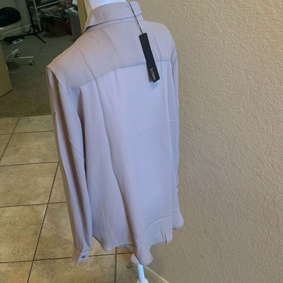 Revolve Krisa Women's M Zip Front Moto Top In Etheral Taupe Edgy Motcorore New - Picture 8 of 10